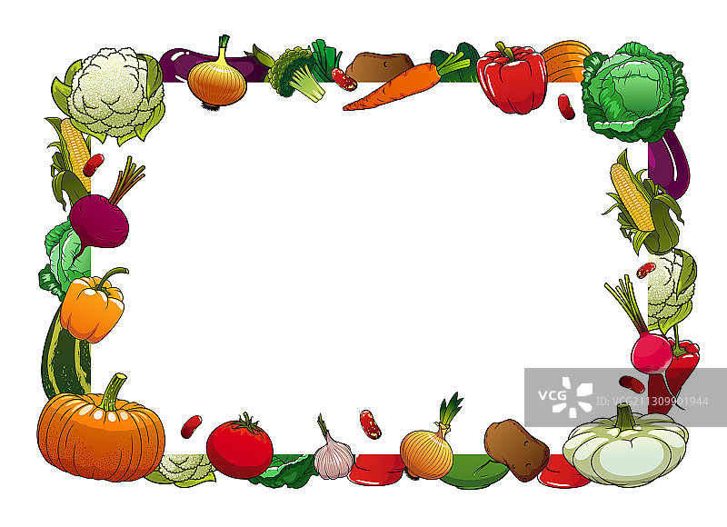 农场成熟蔬菜边框图片素材