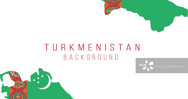 土库曼斯坦旗帜地图背景图片素材