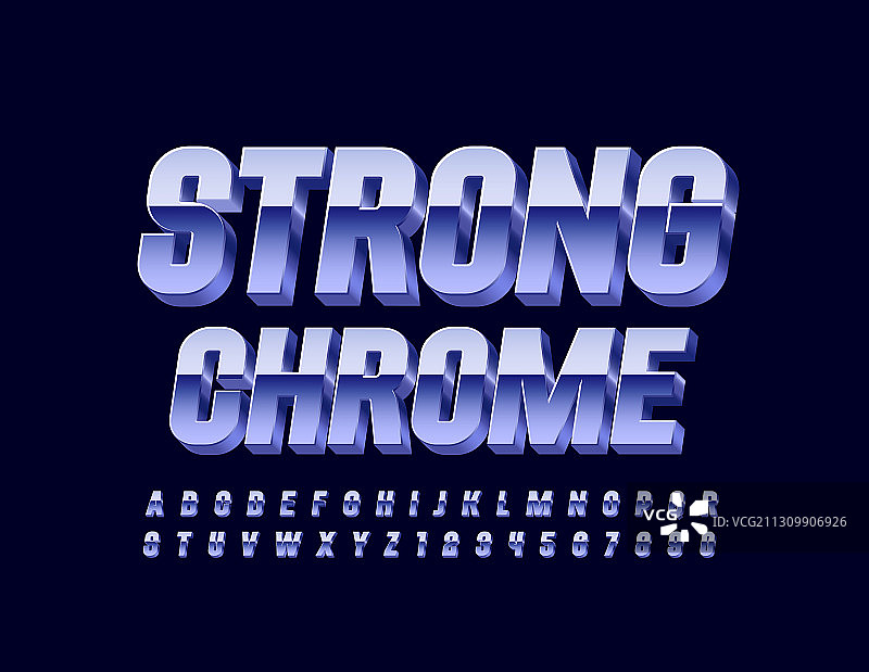 3D金属铬合金字体图片素材