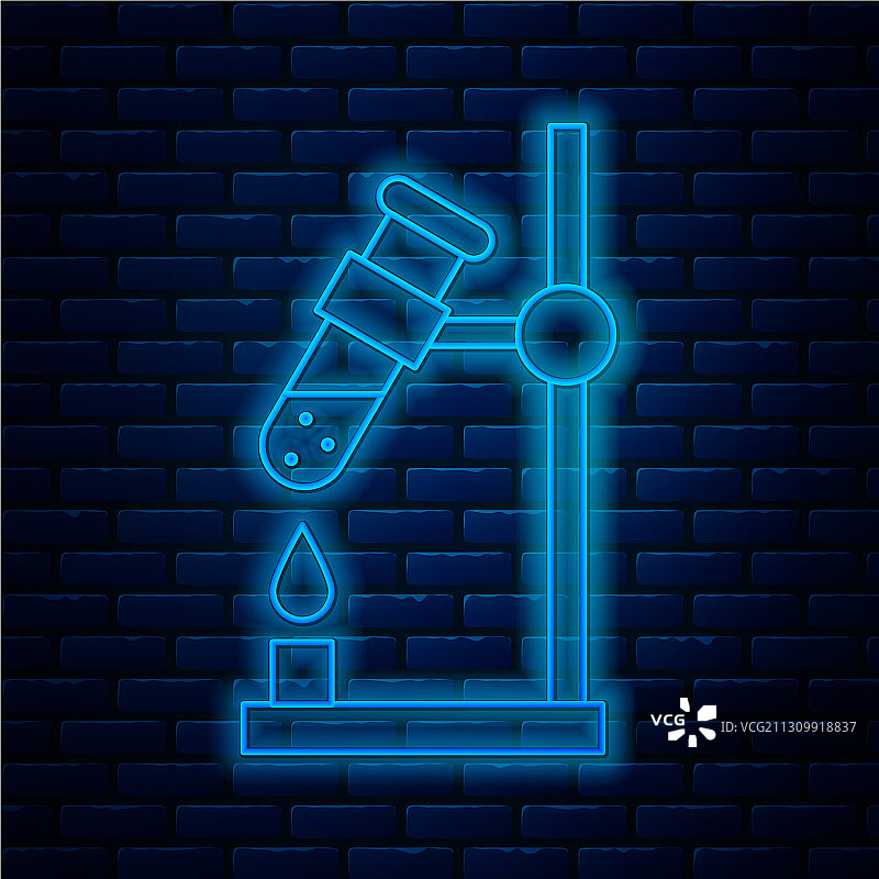 发光的霓虹灯玻璃试管烧瓶图片素材