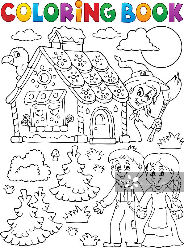 儿童彩绘本：汉塞尔与格莱特1图片素材