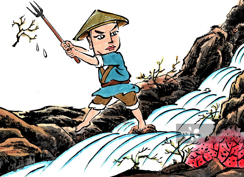 插画：疏浚河道图片素材