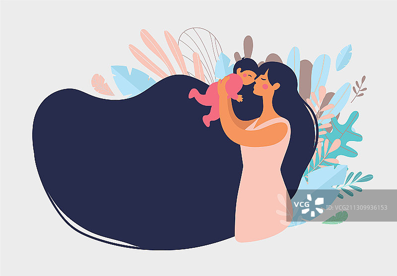 年轻母亲抱着婴儿图片素材