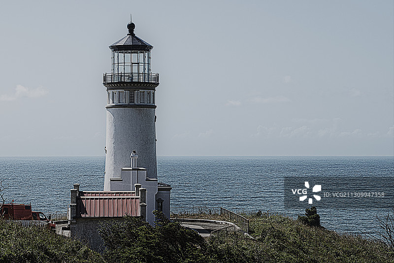 美国华盛顿州伊尔瓦科海边的灯塔图片素材