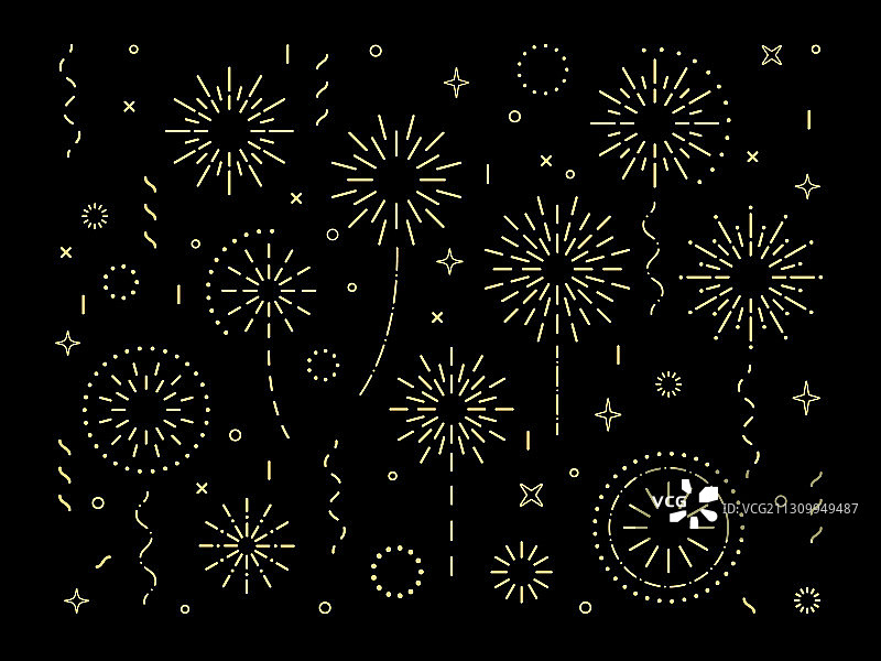 抽象金色 burst 烟花图案合集图片素材