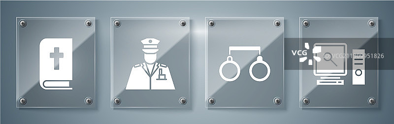 电脑屏幕手铐警察搜索图片素材