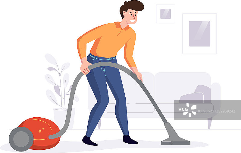 专业清洁人员打扫房屋图片素材