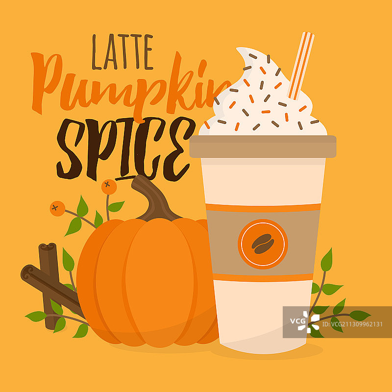 南瓜香料拿铁图片素材