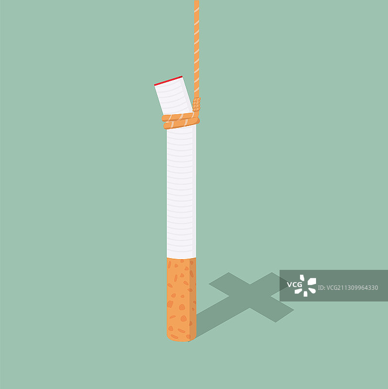 香烟阴影与绳索概念图片素材