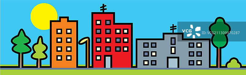 彩色城镇图片素材