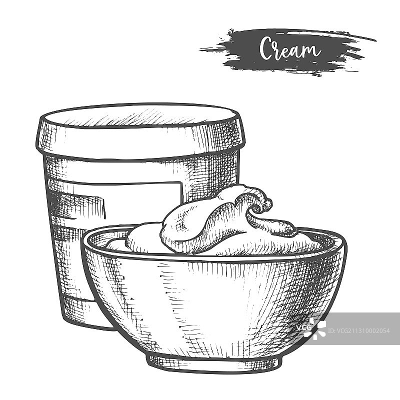 乳制品奶油素描牛奶食物图片素材