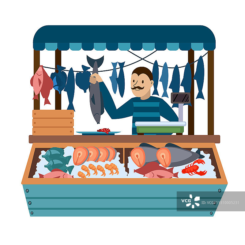 卡通彩色人物男性和食物图片素材