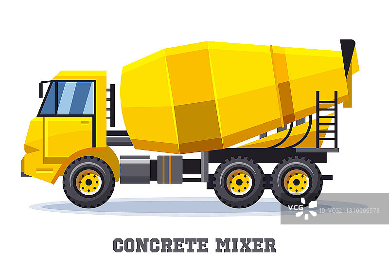 带泵软管的水泥搅拌车图标图片素材