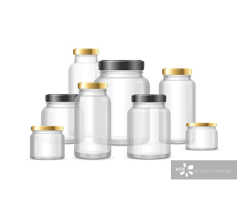 逼真的3D空玻璃罐图片素材