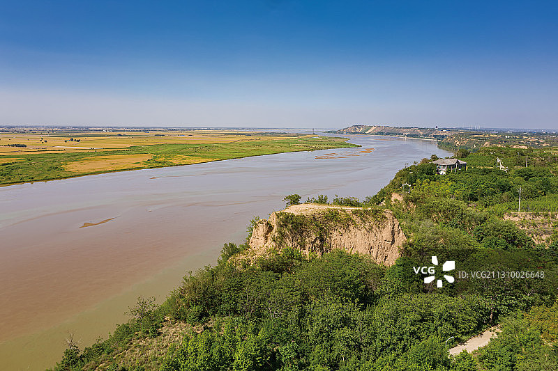 航拍河南郑州荥阳虎牢关黄河图片素材