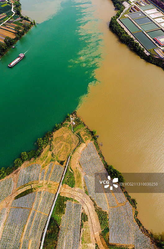 左江‘右江和邕江三江汇流图片素材