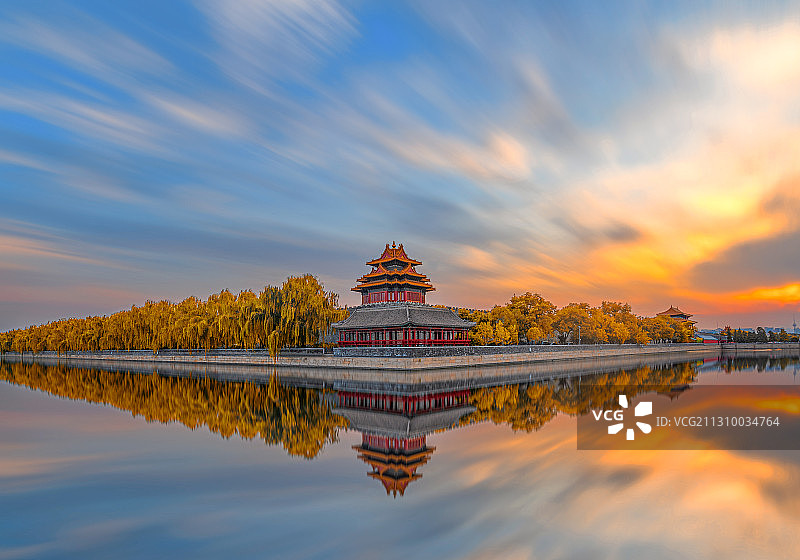 秋天北京故宫角楼图片素材