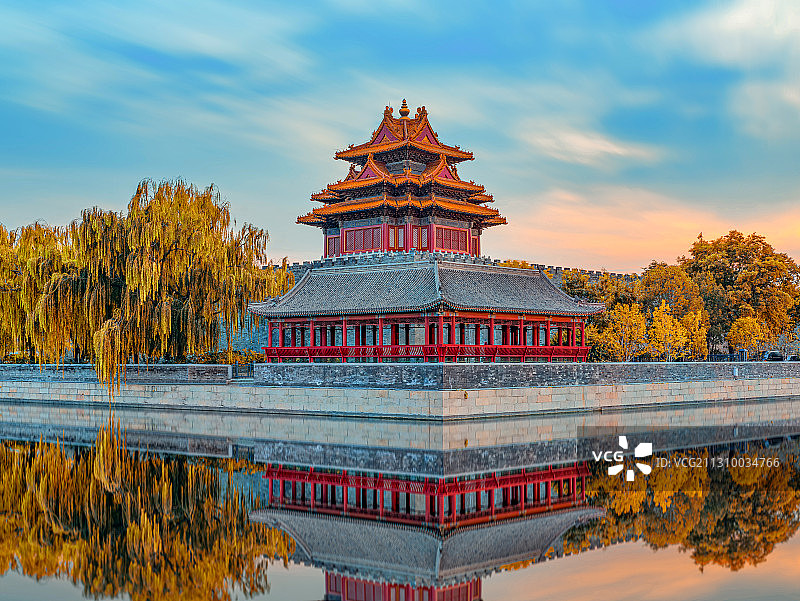 秋天北京故宫角楼图片素材