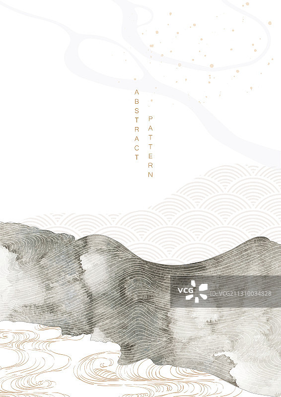 具有抽象艺术背景的日式模板图片素材