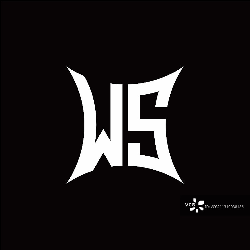 锋利造型WS字母标志设计图片素材