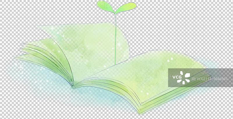 书本里培养出的嫩芽图片素材