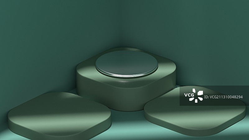 3D渲染简约柔色几何电商空间背景图片素材