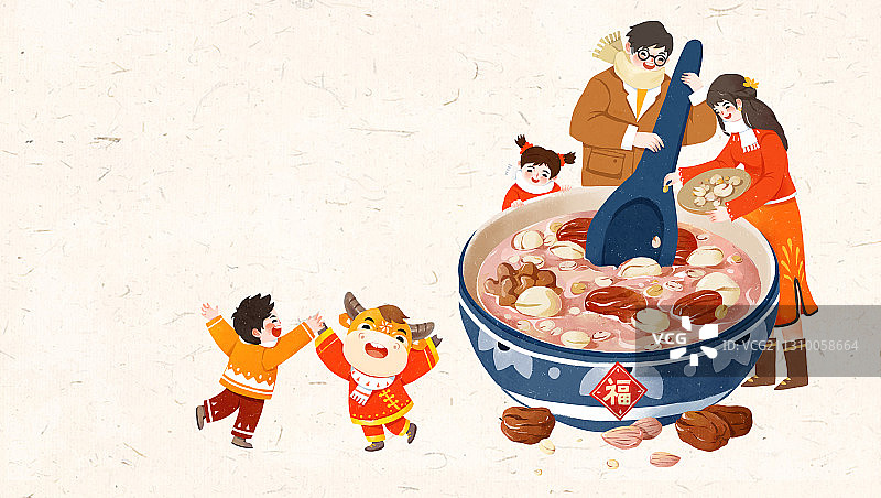 腊八节吃腊八粥图片素材