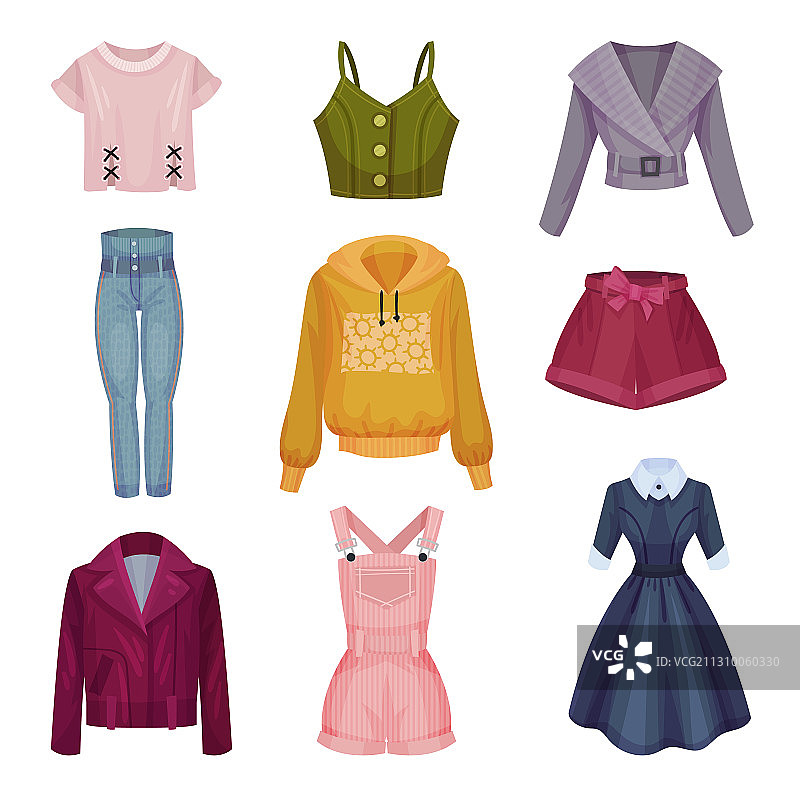 穿着带袖运动衫和连衣裙的女人图片素材