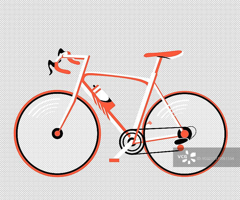 红黑色自行车侧面图片素材
