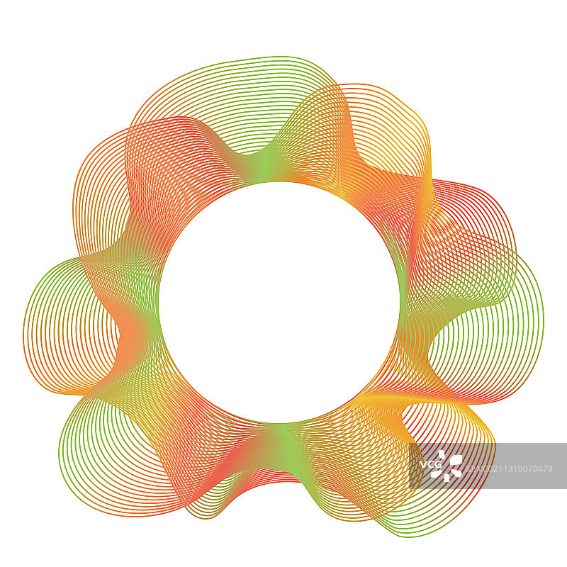 扭索纹抽象标志图标：圆形与波浪图片素材