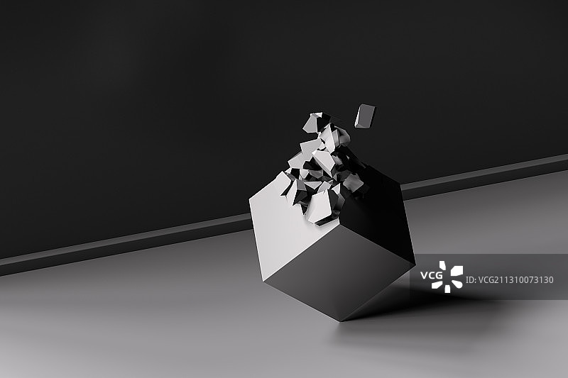 碎裂几何方块 3D渲染图片素材