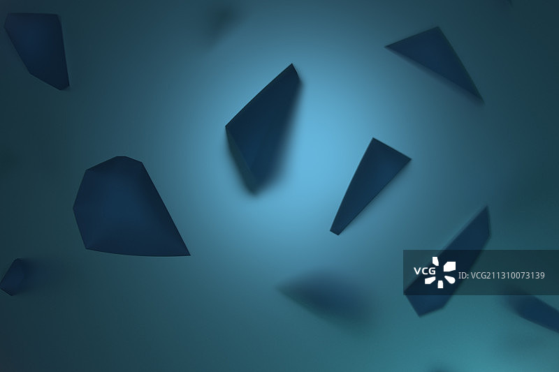 半透明玻璃碎片 3D渲染图片素材