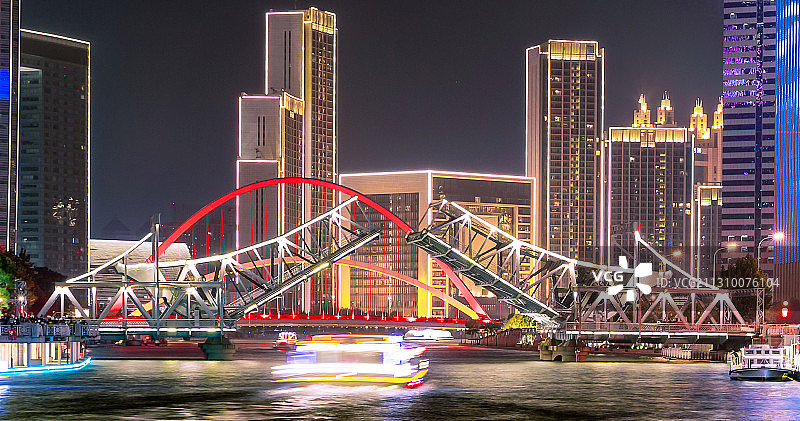 解放桥开启图片素材