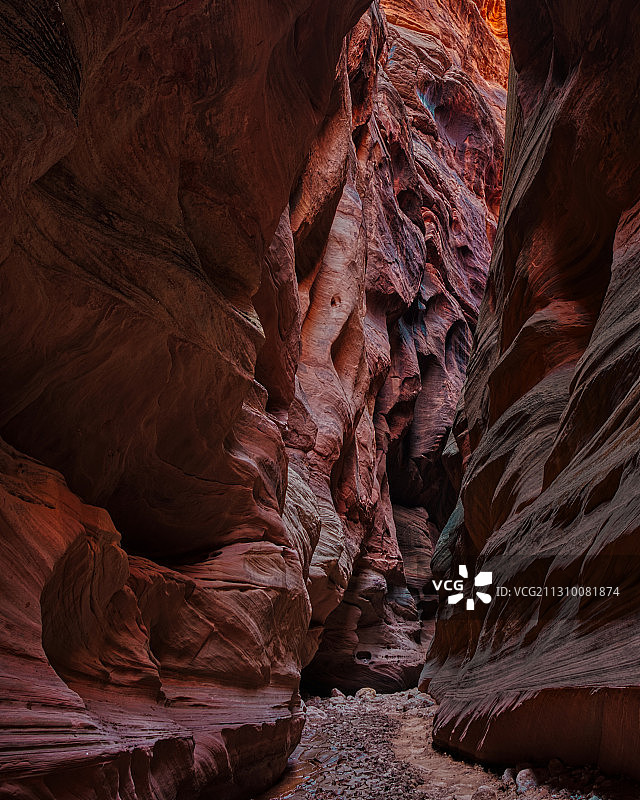 犹他州巴克斯金峡谷岩层仰视角度美景，美国图片素材