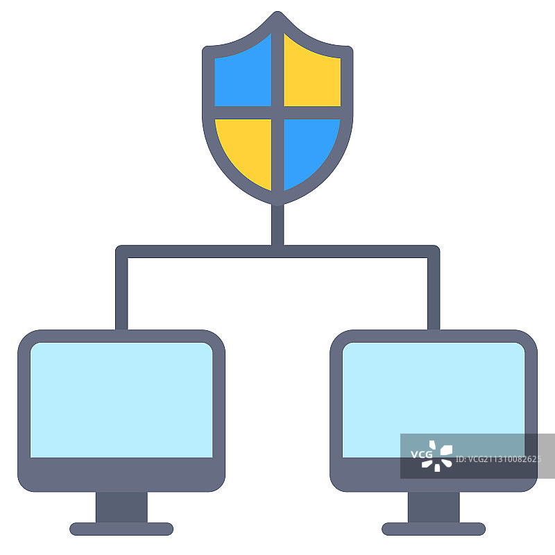 网络安全远程办公图标图片素材