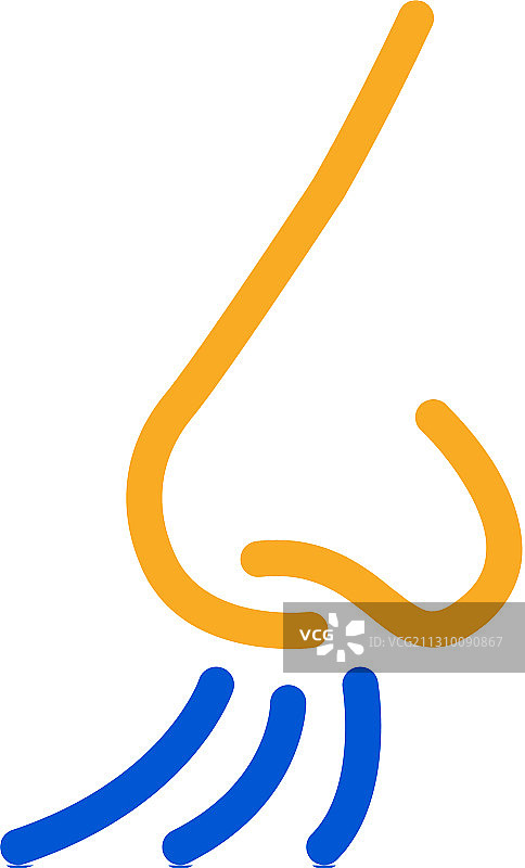 鼻子吸气图标轮廓图片素材