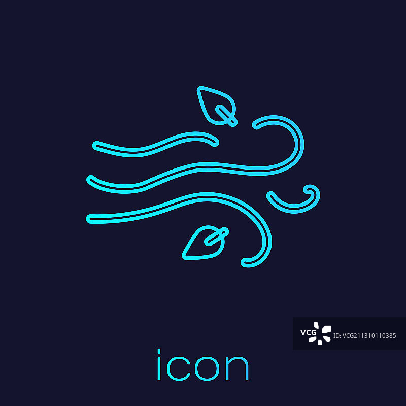 绿松石色风线条图标图片素材