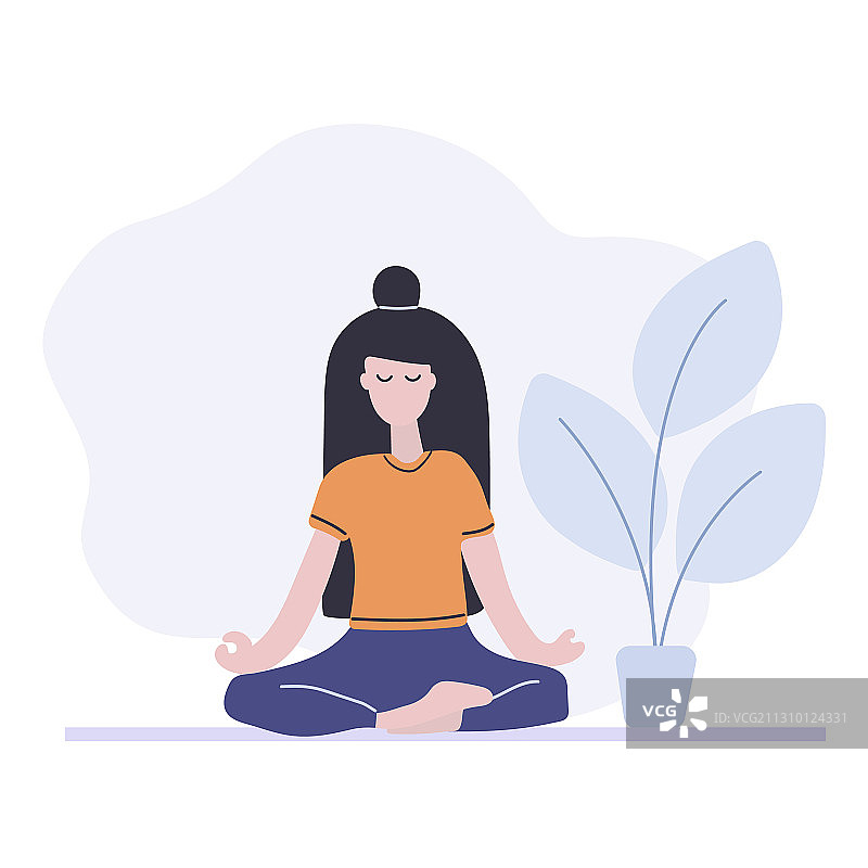 冥想的女人图片素材