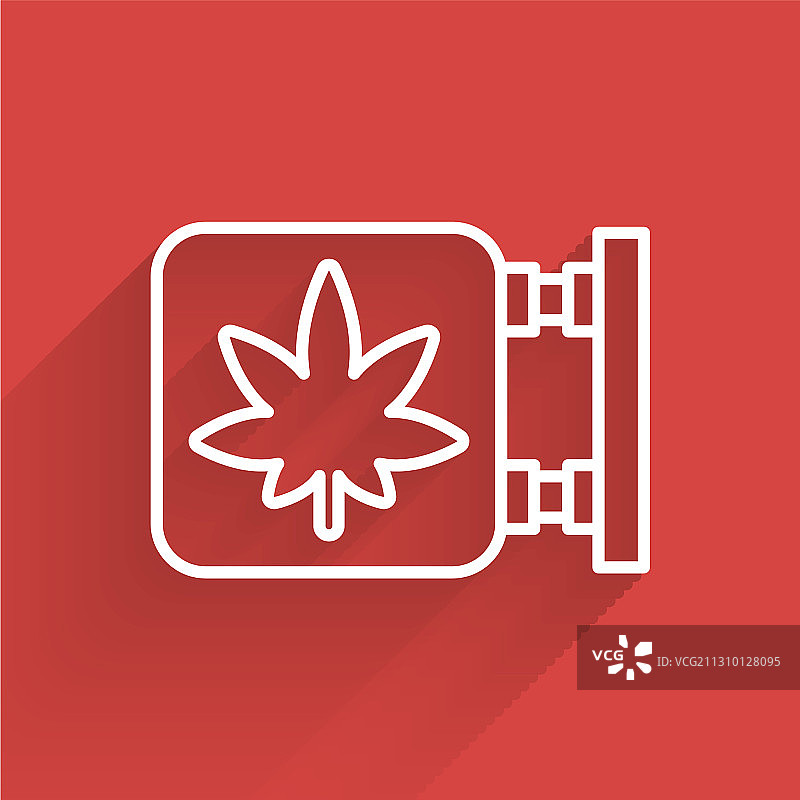 白色线条大麻和医用大麻商店图标图片素材