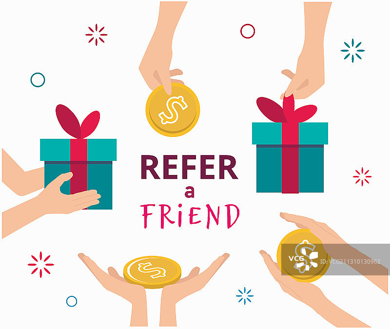 推荐朋友营销概念图片素材
