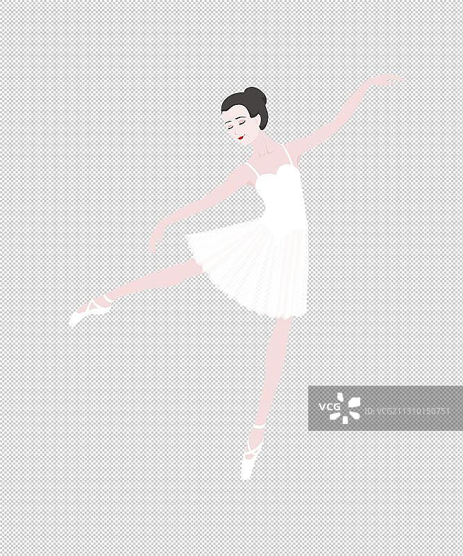 穿白裙舞蹈演员图片素材