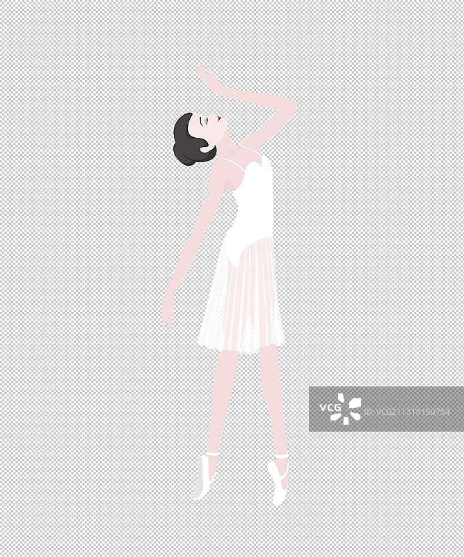 穿白裙舞蹈演员图片素材