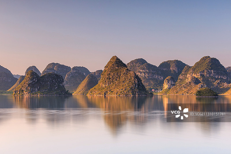 广西百色靖西渠洋湖风光图片素材