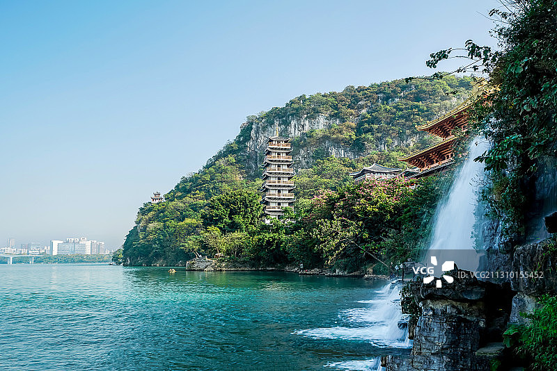 广西柳州市柳江畔柳州文庙文昌塔图片素材