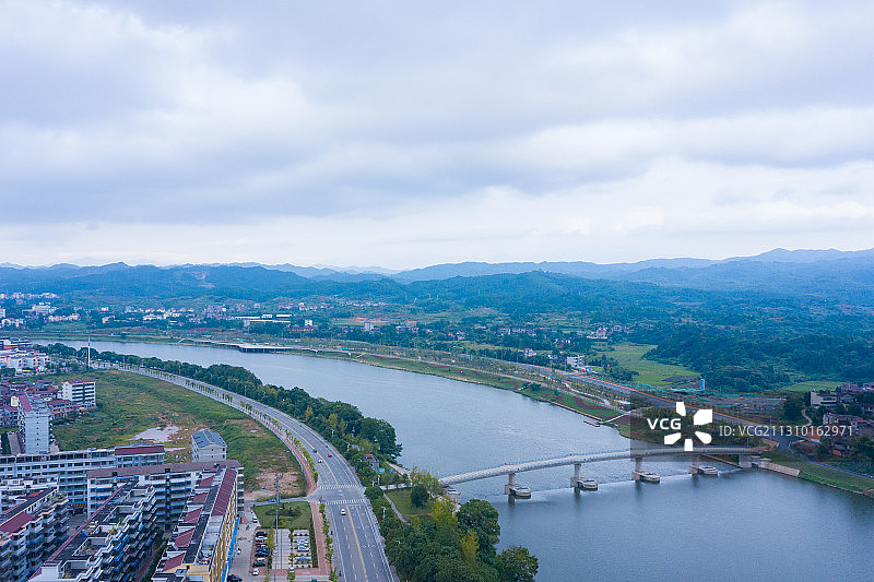 航拍江西抚州市广昌县城市风光图片素材