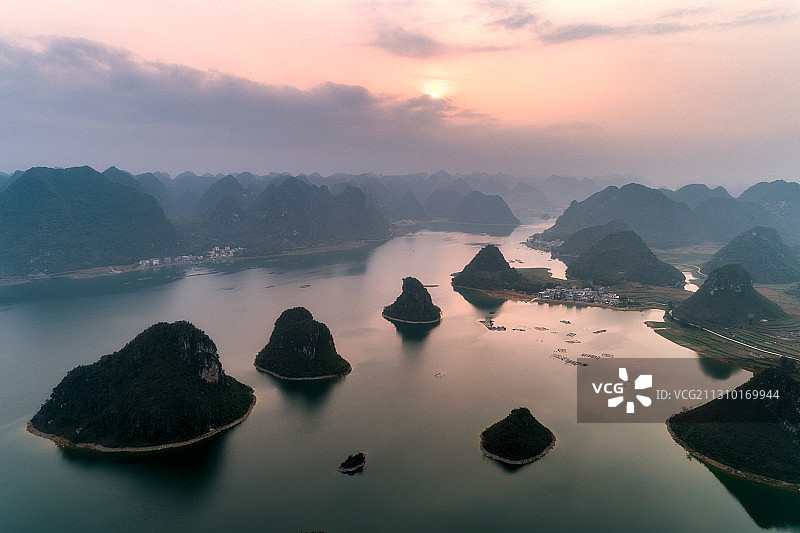 广西百色靖西渠洋湖风光图片素材