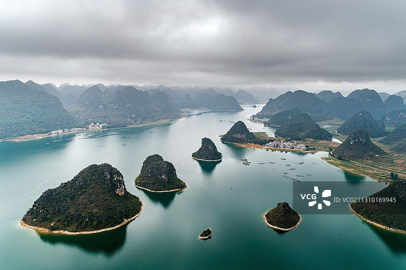 广西百色靖西渠洋湖风光图片素材