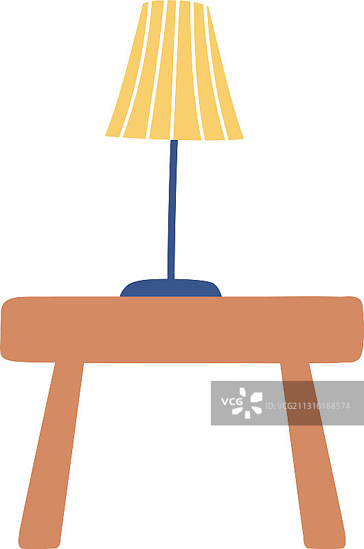 木桌上的装饰台灯 isolated 图标图片素材
