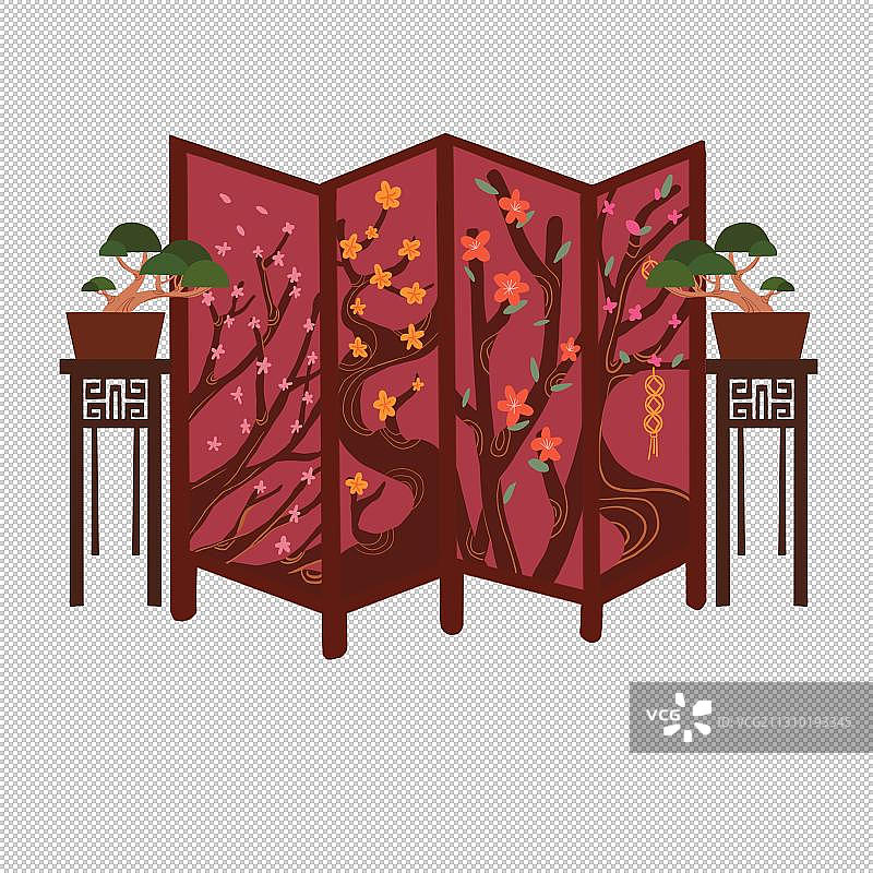 屏风盆景图片素材