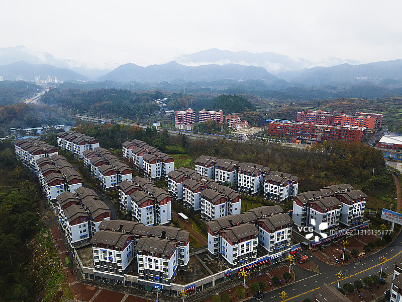 贵州省遵义市务川仡佬族苗族自治县易地扶贫搬迁县城集中安置点图片素材